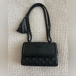 Tory Burch Black Fleming Quilted Women's Bag